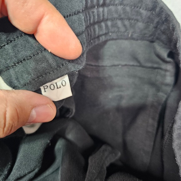 Polo Ralph Lauren Mens Size L Black Athletic Jogger Pants Side Stripe Zip Ankle - Picture 9 of 13